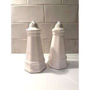 Vintage Pfaltzgraff Ceramic Shakers Lighthouse Salt & Pepper Shakers